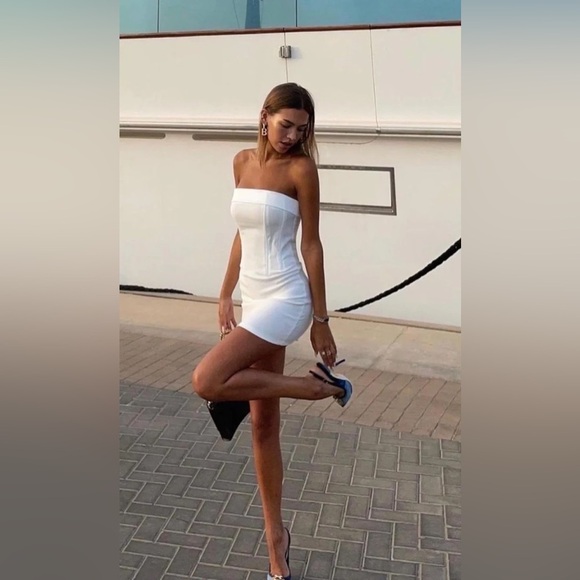 WITH JÉAN CHLOÉ CORSET DRESS IN WHITE - Picture 10 of 14